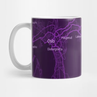 Oslo purple map Mug